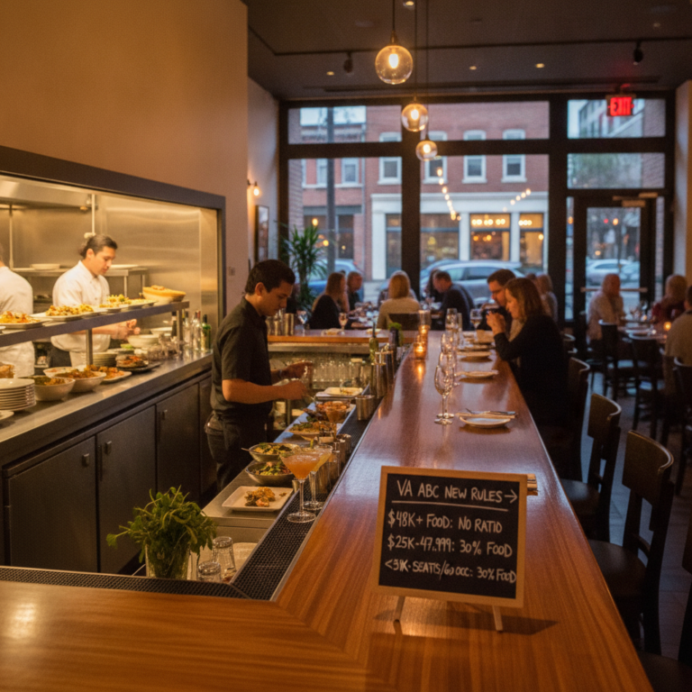Virginia’s New Food-to-Liquor Sales Ratio Rules: What Restaurant Owners Need to Know for ABC Licenses in 2026