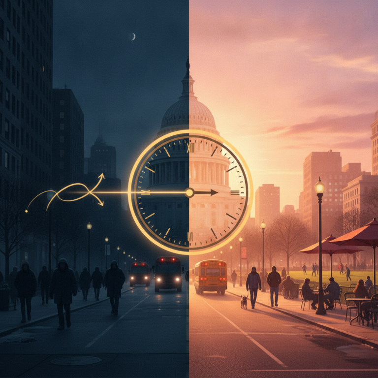 House Passes Sunshine Protection Act to Make Daylight Saving Time Permanent, Raising Stakes for East Coast Winters